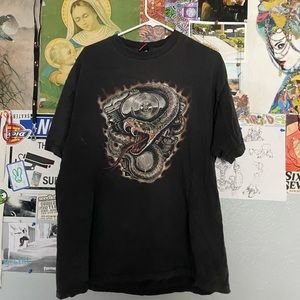 90s Vintage Hot Leathers Snake Engine Tee - Men’s XL